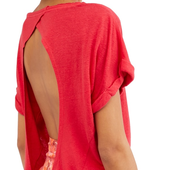 Free People Sweet Surprise Linen Blend Tee - Picture 2 of 9